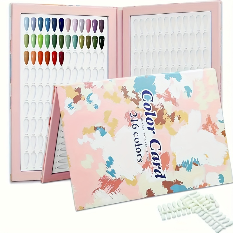 

Carte de Couleurs pour Ongles Portable avec 216 Couleurs et Feuilles d'Ongles