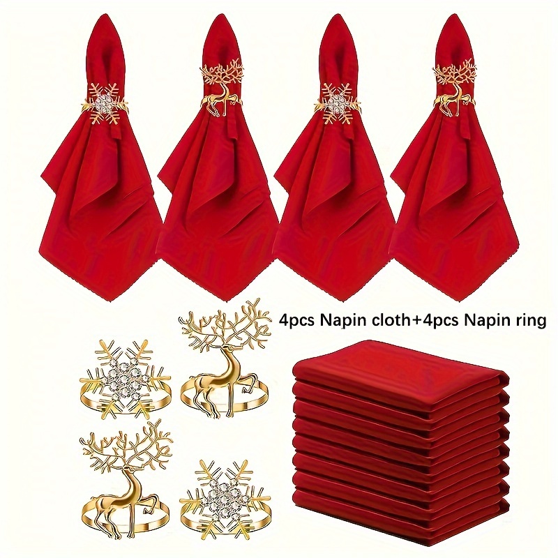 

8pcs, Christmas Set, , Christmas Red Set, Suitable For , , , Christmas