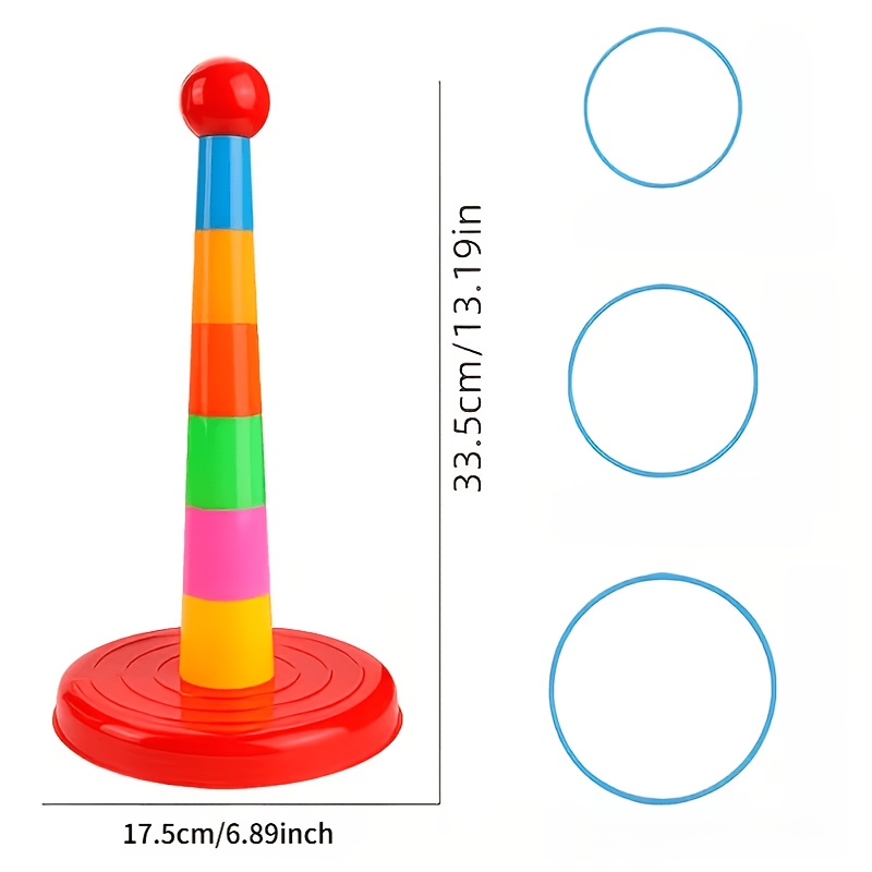 17pcs Rainbow Tower and Ring Stacking Game Set