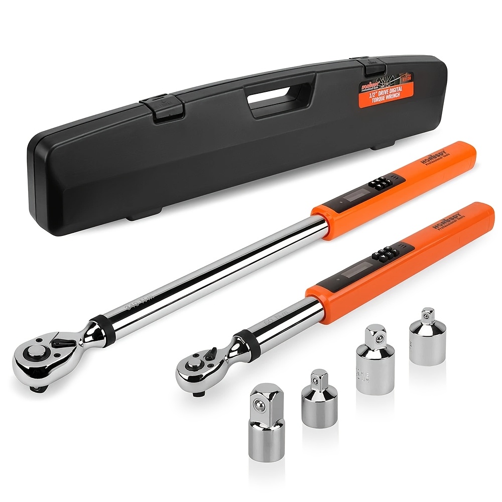 TEMU 6pcs 1/2" 3/8" Drive Electronic Digital Torque Wrench Adjustable Set 3-340n.m