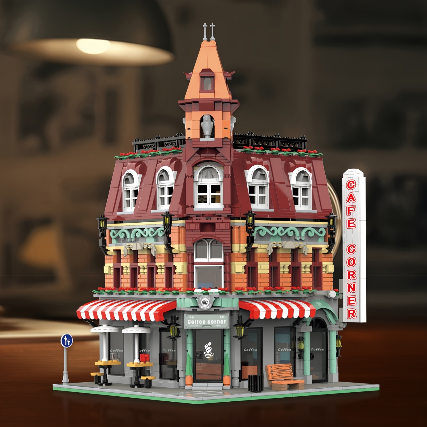 

Mini Building Set, -storey Cafe House Model, Mini Model 1950pcs