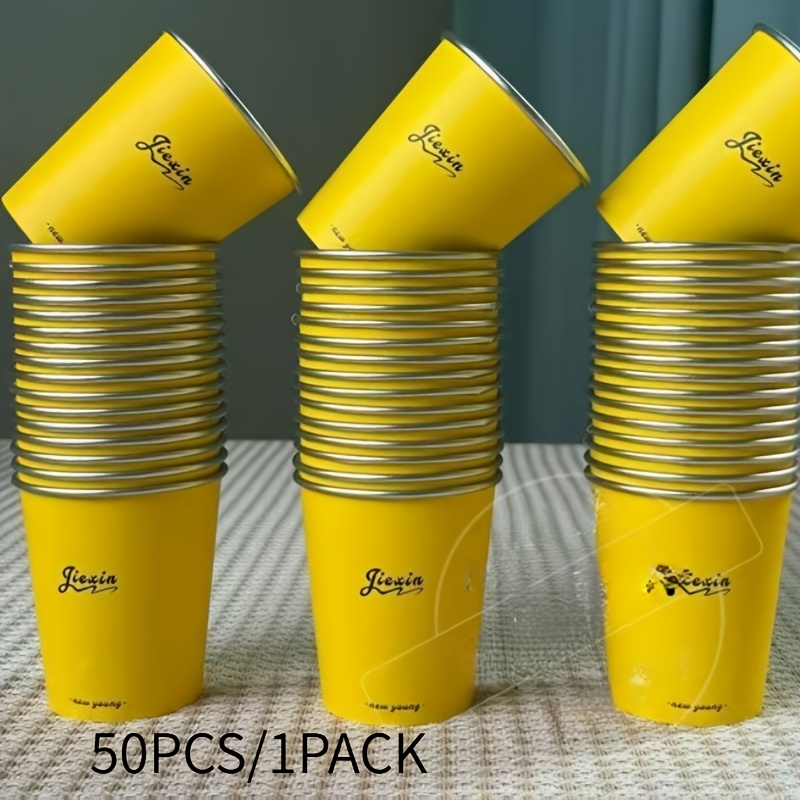 50pcs thickened anti   and leak proof disposable paper cups   party wedding drinking cups portable paper cups suitable for home office party wedding picnic gathering