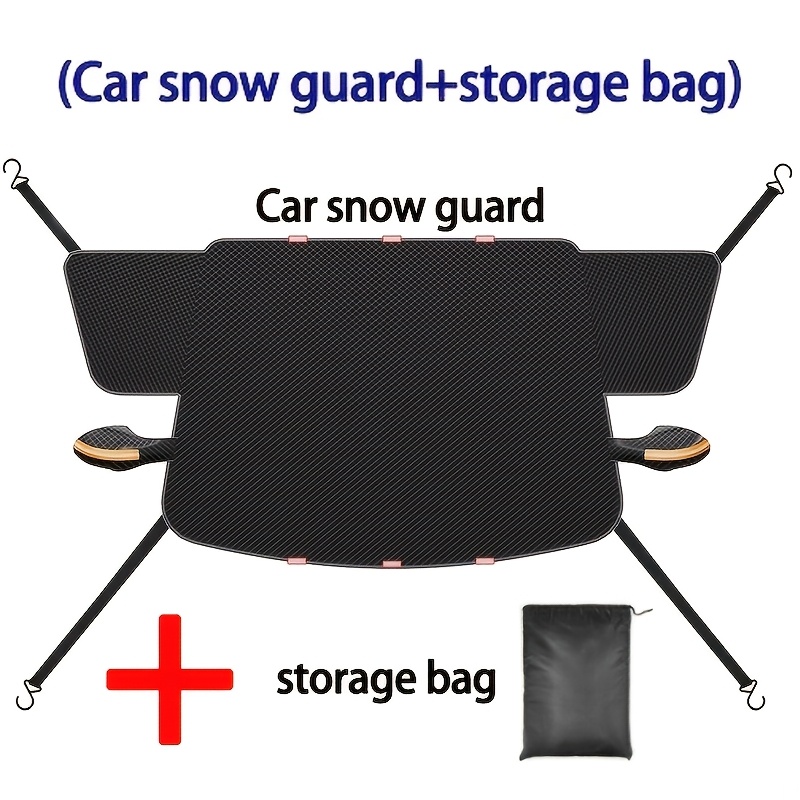 TEMU Magnetic Snow Cover For Car Windshield, 6pcs Magnetic Reinforcements, Oxford Cloth Thickened Sunshade, Heat And Snow Protection, Protection,