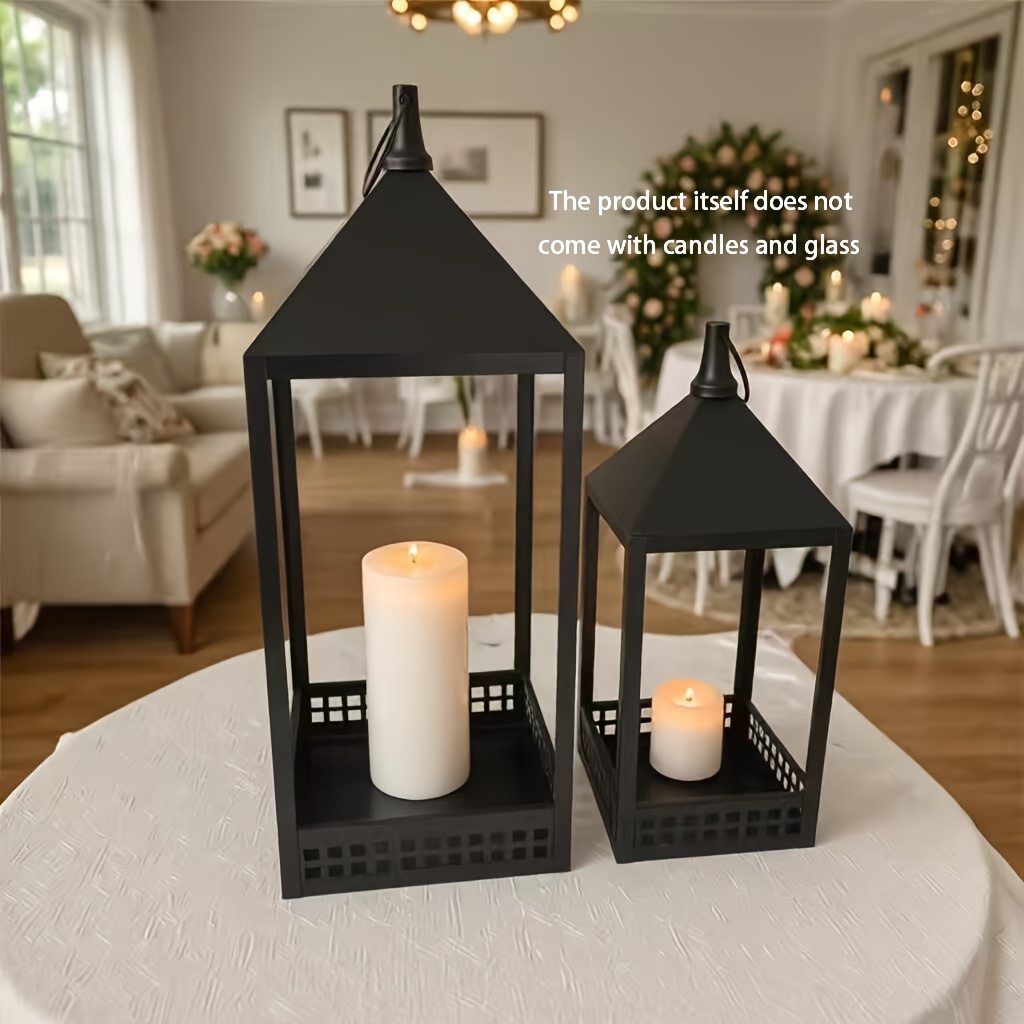 2pcs Double Lantern Candle Holder Stands for Home Decor