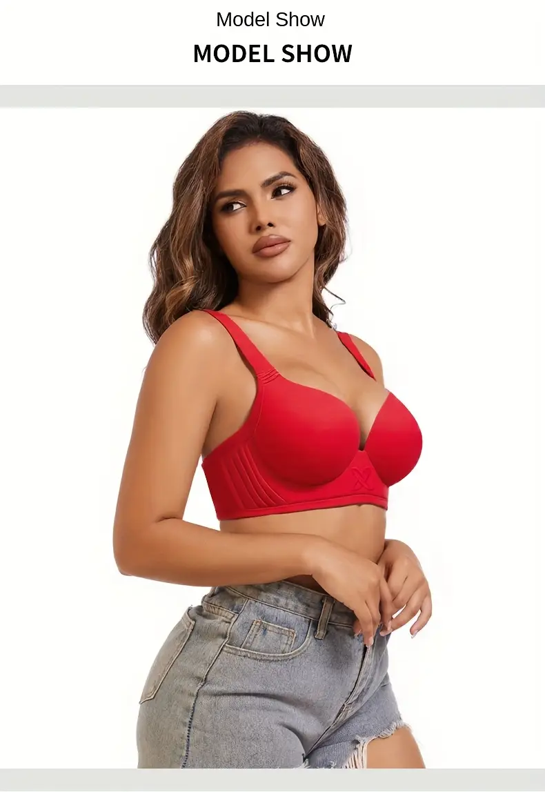 3pcs new comfortable seamless underwear for women thin deep v posterior contour anti sagging no underwire small bust gathered Product details 3
