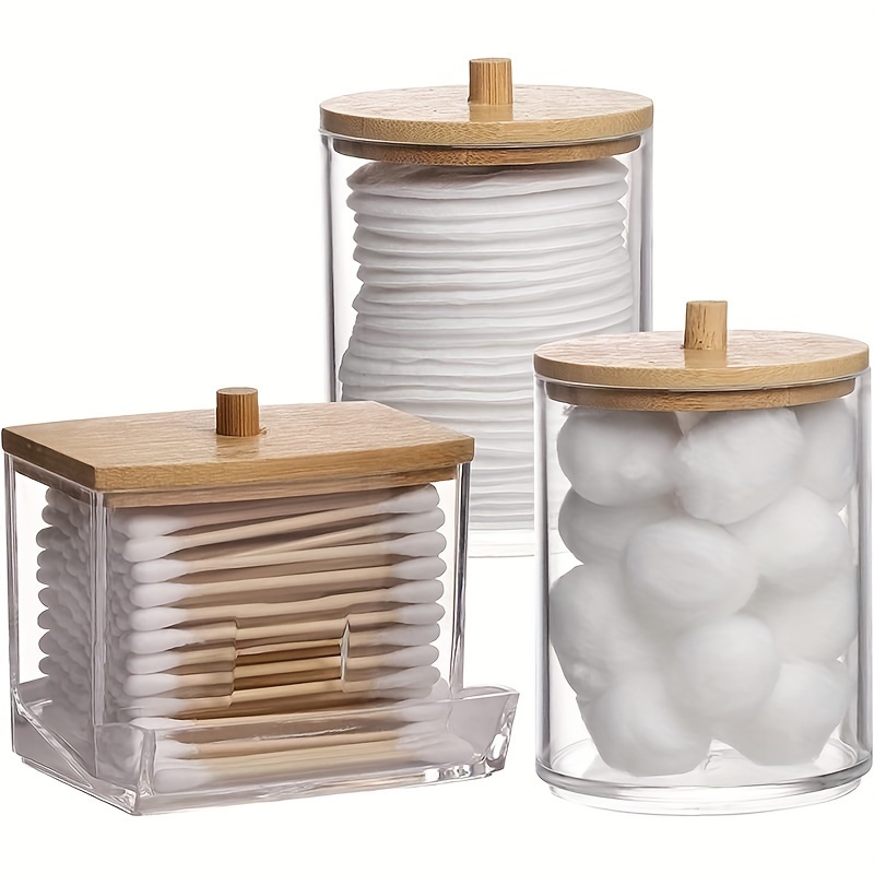 multifunctional transparent cotton swab storage dispenser cotton pad with cover bathroom organization artifact art supplies daily storage   major festival versatile decoration models christmas halloween easter   thanksgiving baskets bins containers for   0