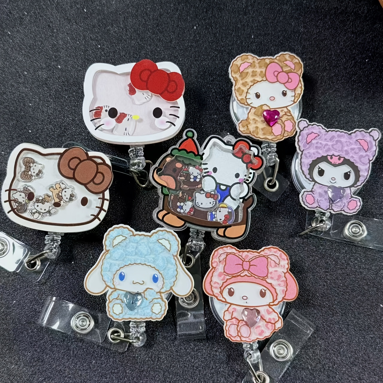 

Set Of Sanrio Hello Kitty & Friends Telescopic Id Badge Holders - Acrylic, Colorful Cartoon Designs With Retractable Clip - Doctors, Nurses, Teachers