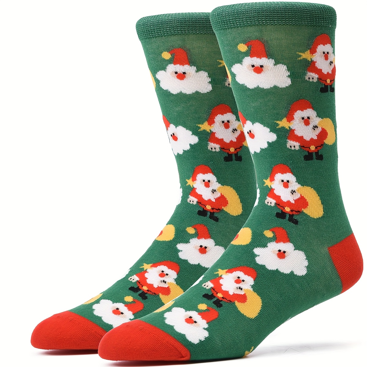 1 pair mens christmas santa claus print socks warm durable - Temu