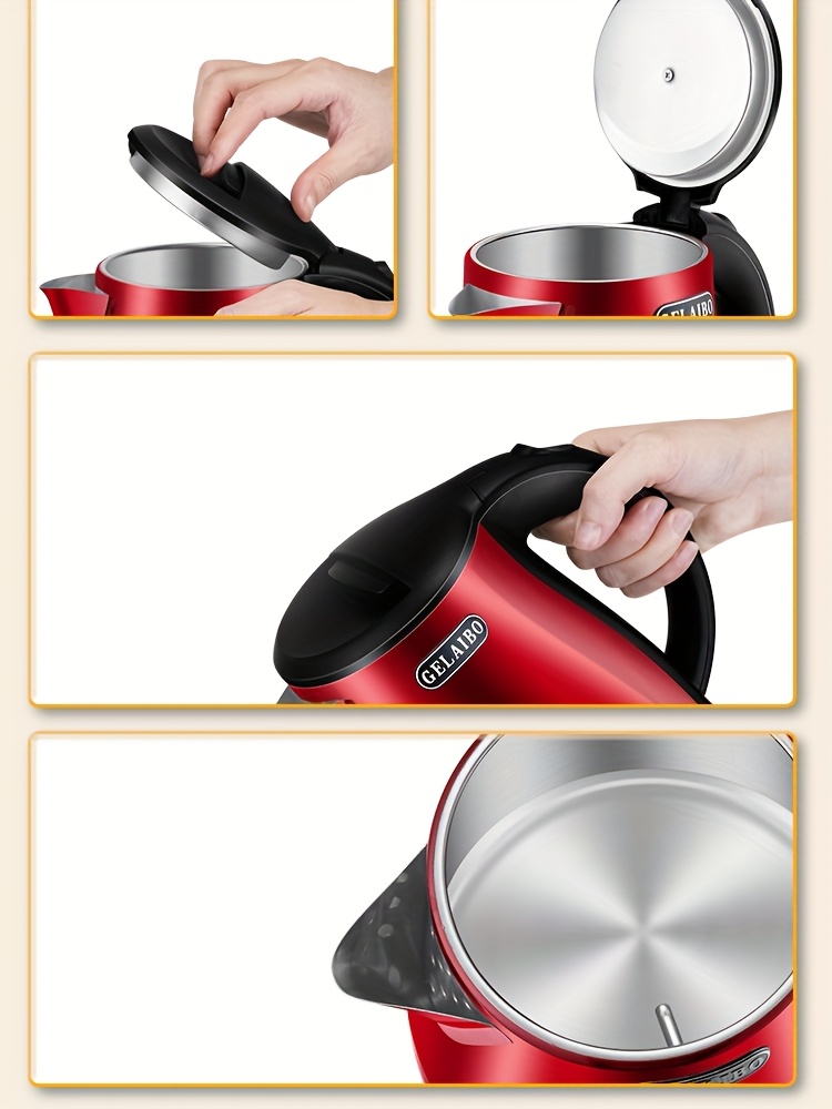 GELAIBO 1.8L Голям електрически кана | Дисплей за температура с указател в реално време, бързо варене, автоматично изключване, защита от варене без вода, неръждаема стомана