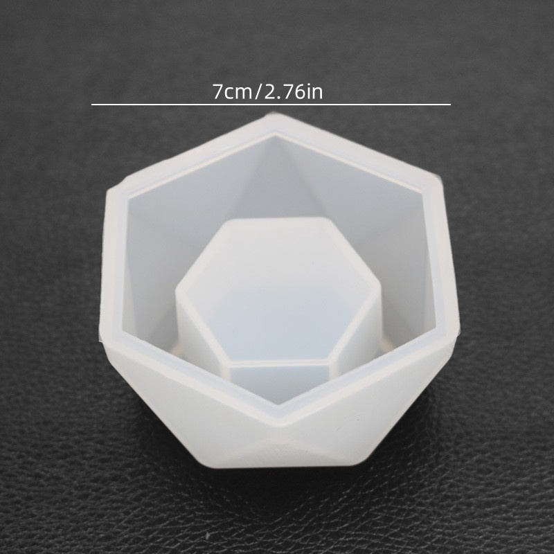 TEMU Stampo in Silicone per Vaso Fiori a Taglio Esagonale, Serbatoio di Stoccaggio Geometrico, Stampo per Gessi, Resina, Portacandele, Portagioie,