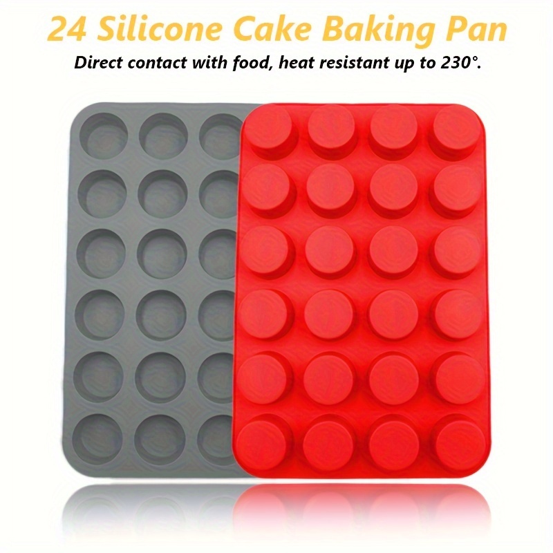 1pc silicone baking mold for cupcakes desserts 24   round design   muffins jelly puddings pastries   easy to   for home baking silicone bakeware details 3