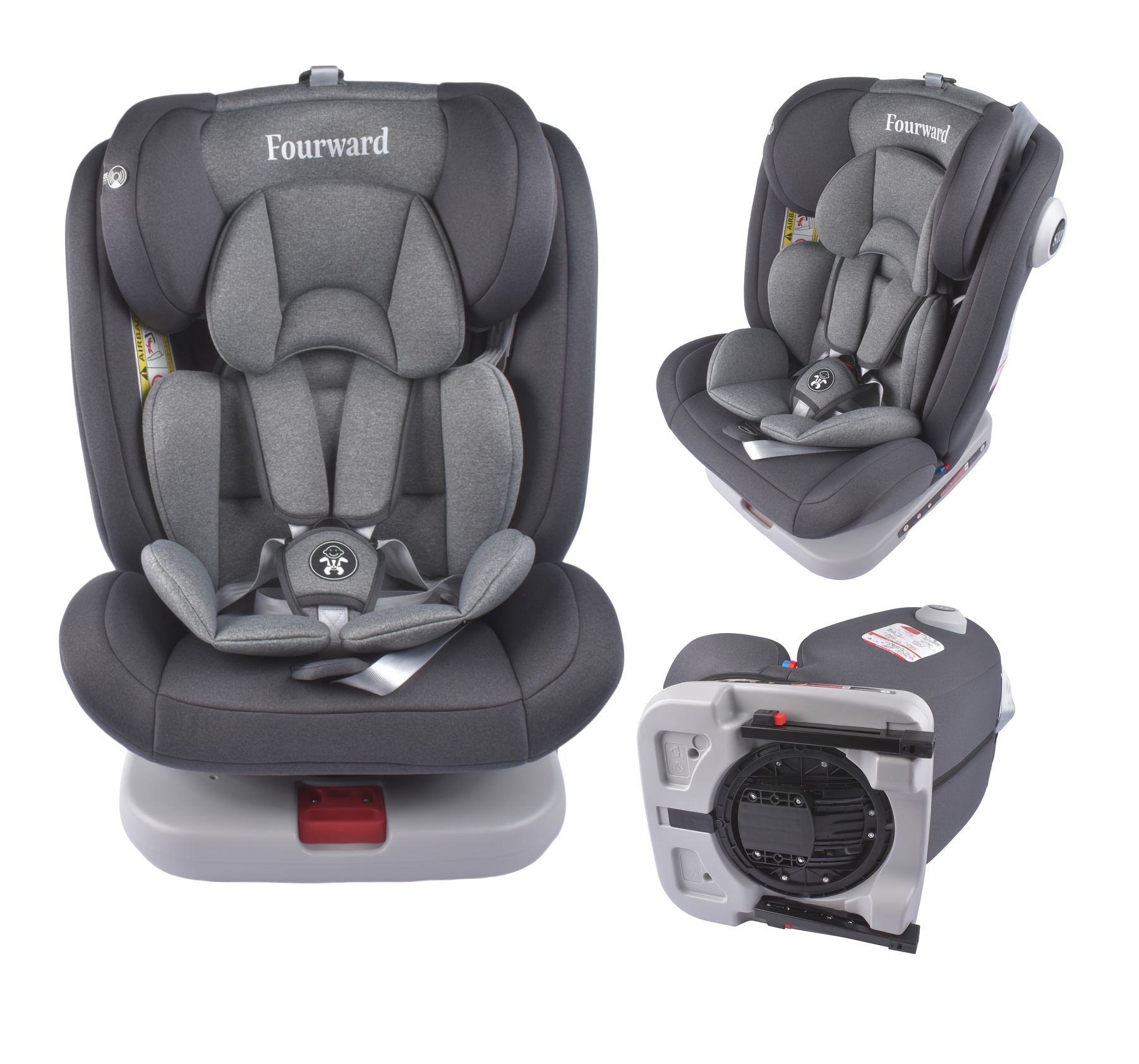 ISOFIX Dječje Sjedalo za Auto, Rotirajuće 360° (9-36kg/ 0-12 godina), Sigurnosni Pojas s 5 točaka, Crno, Sjedalo za Auto, Booster Sjedalo za Auto, Putovanje s, Sjedalo za Vozilo, Sigurno Prianjanje, Jednostavna Instalacija, Izdržljiva Konstrukcija, Čvrsta Izrada, Sigurnosni Pojas