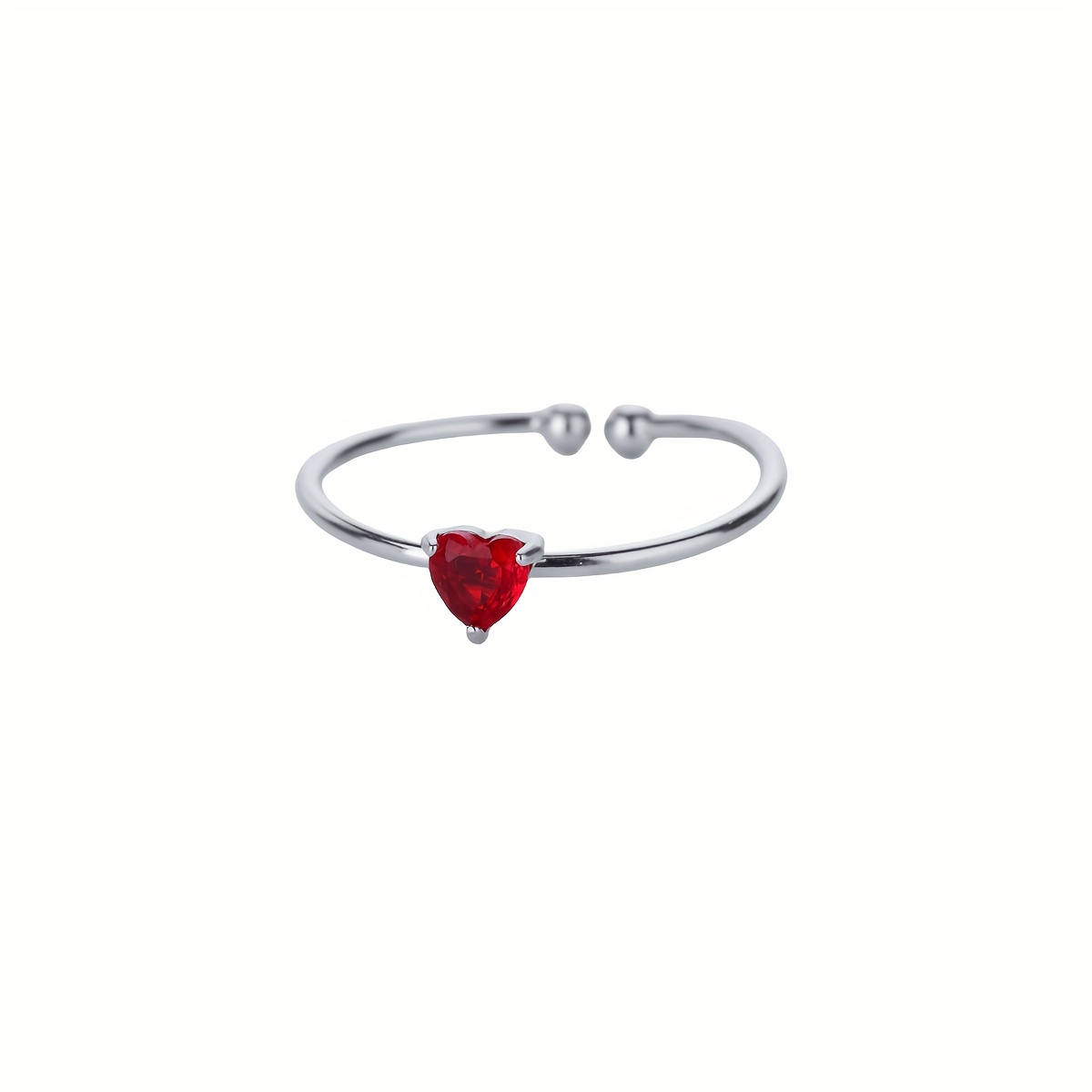 Stainless Steel Birthstone Open Ring, Elegant Fashion