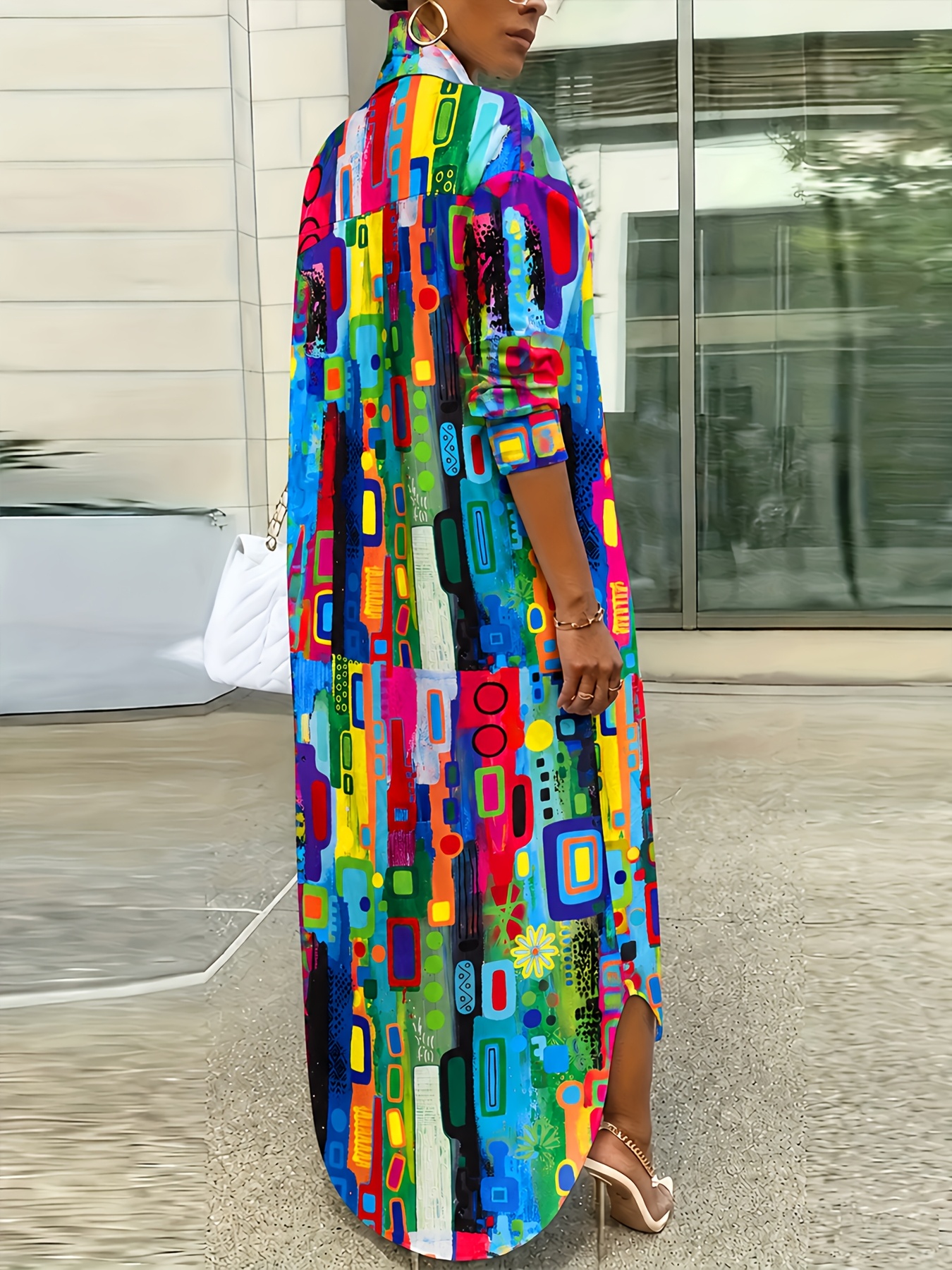 damen freizeit blumenmuster hemd kleid,   für frühling und herbst