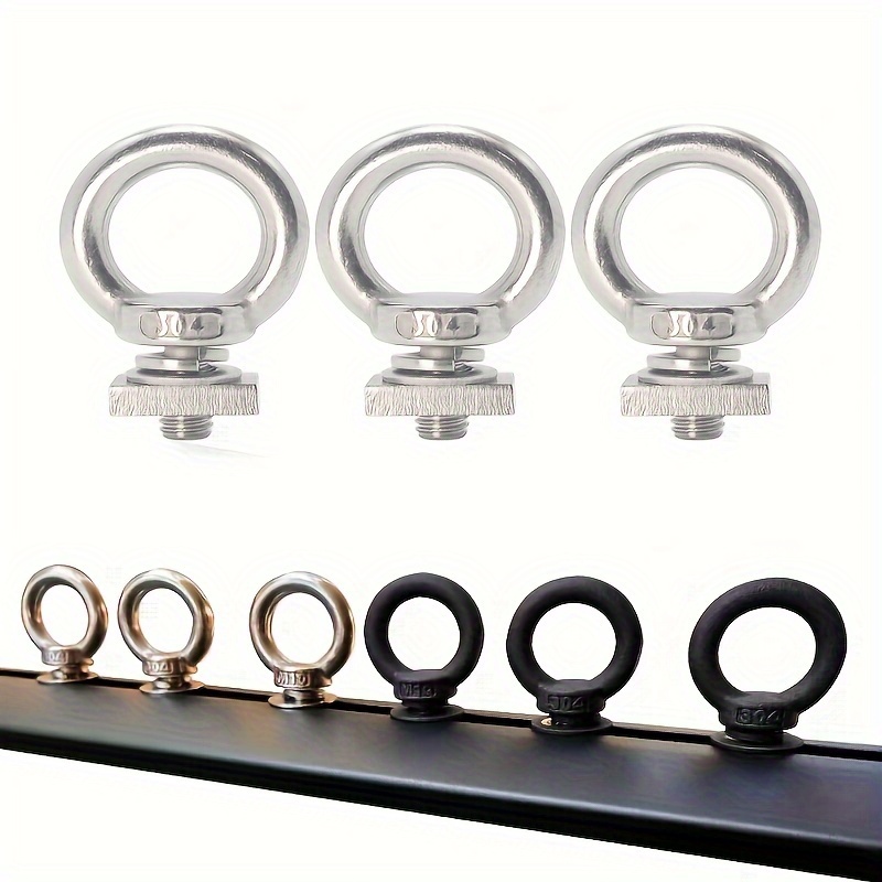 

4pcs Set Of 304 Stainless Steel M8 Eyebolts - Suitable For Car Roof Racks, Canopies, Boats, Rvs, And Campers, Threaded Coverage