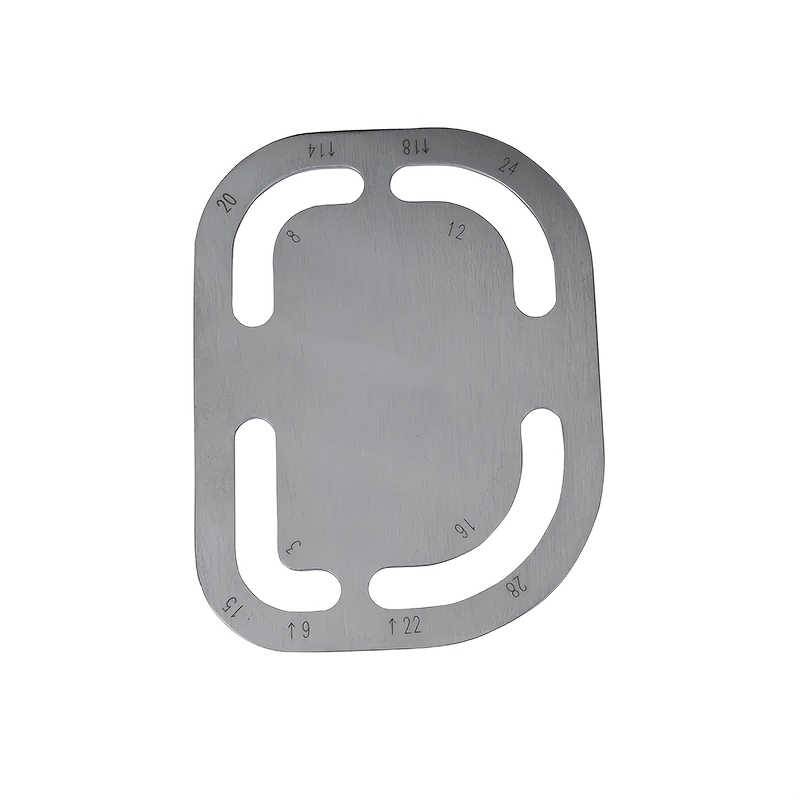 TEMU Stainless Steel Rounded Corner Gauge Handmade Leather Chamfering Positioning Template Leather Rounded Corner Gauge Pattern Making Ruler