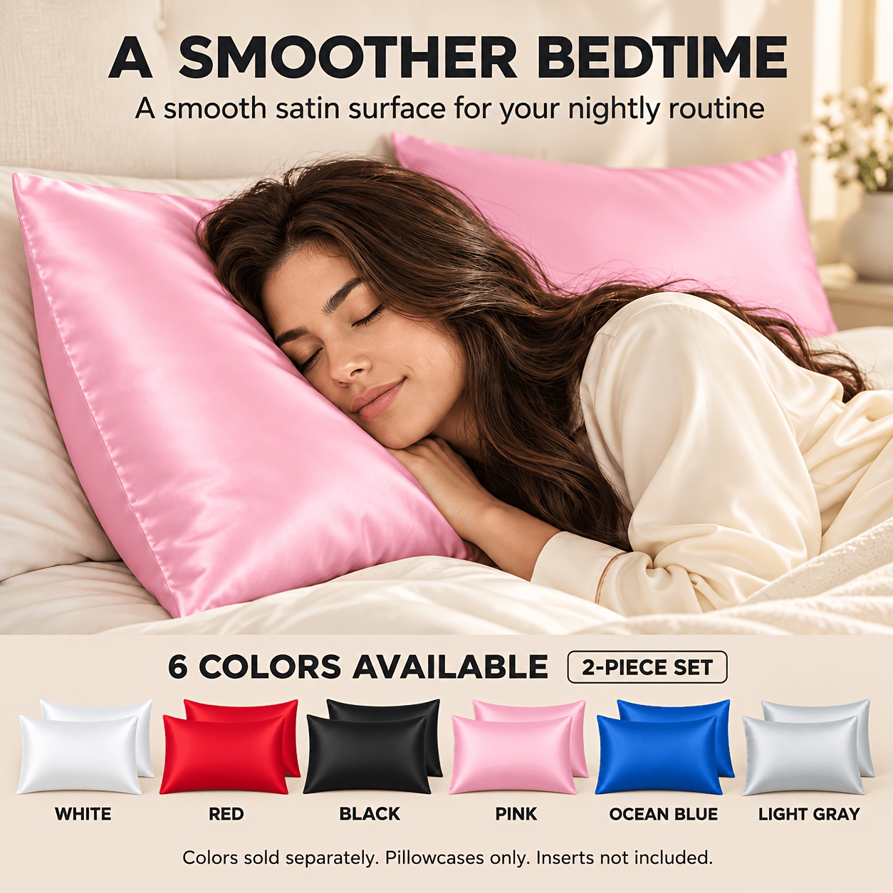 2pcs Satin Pillowcases - Silky Soft