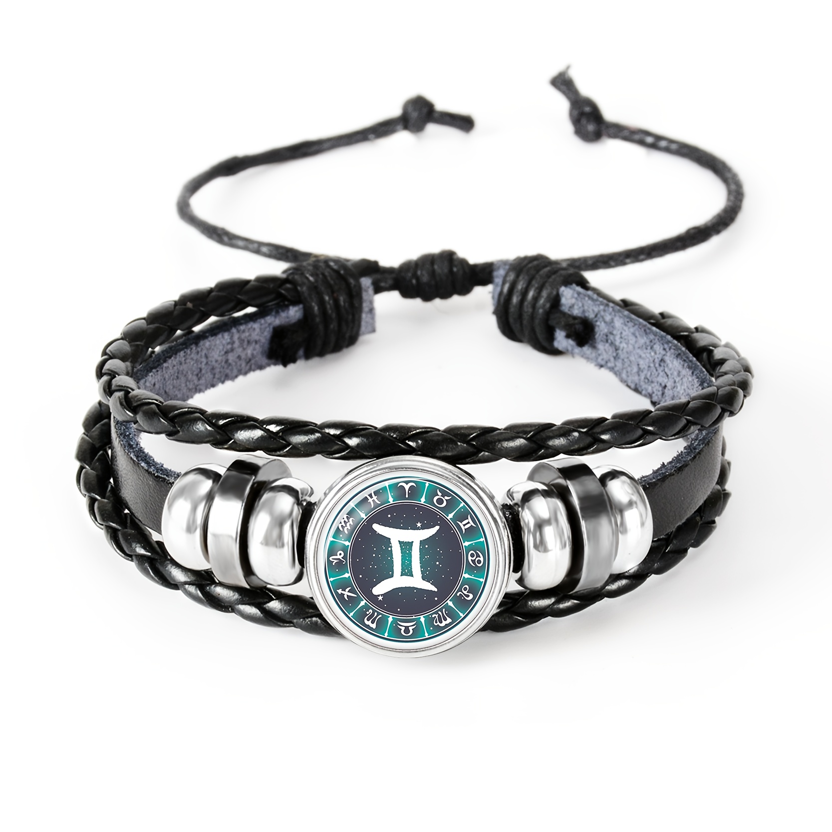 Black Fashion Glass Pattern Decorative Bracelet, Gemini Design