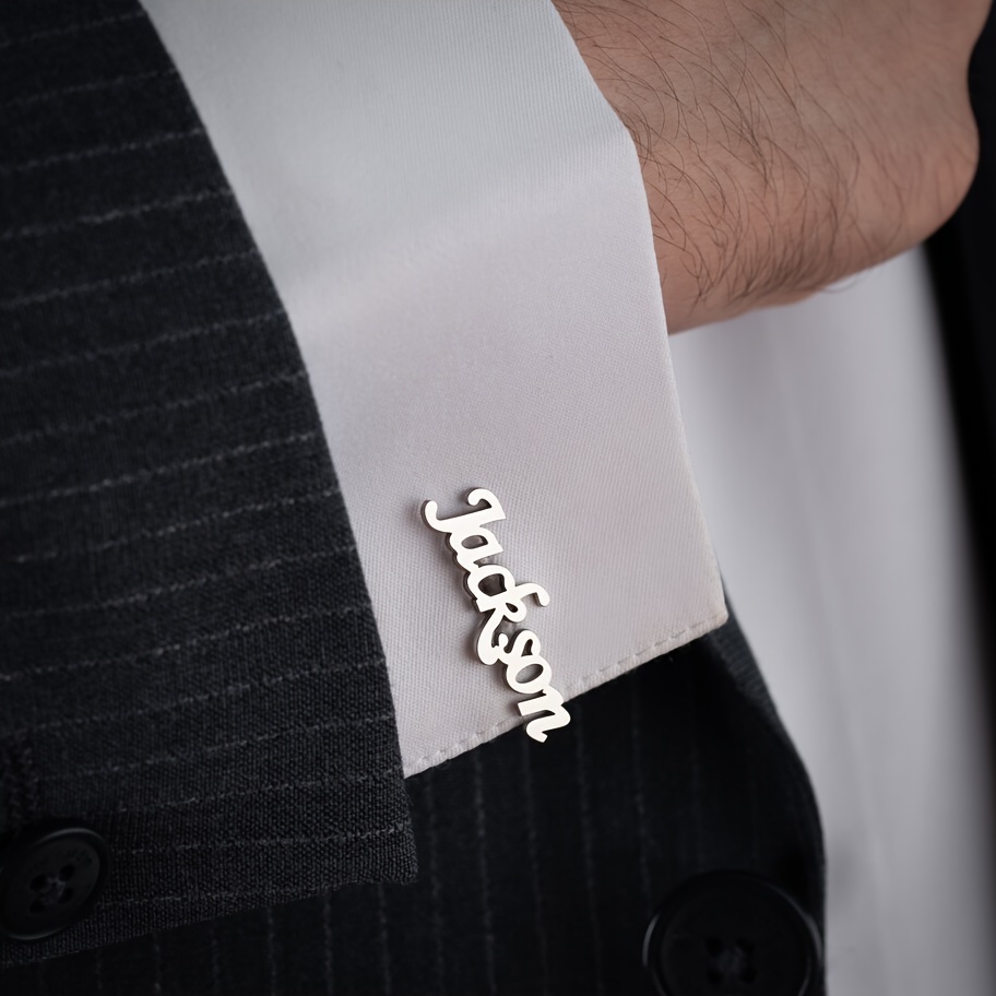 Personalized Stainless Steel Name Cufflinks