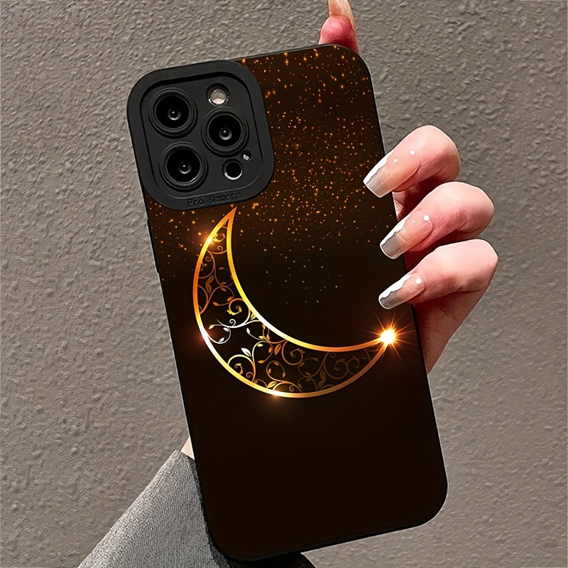 

Protective Phone Case For With A Stylish Moon Design In Golden Color For 7/8/se2/se3/ 7 Plus/8 Plus/ X/xs