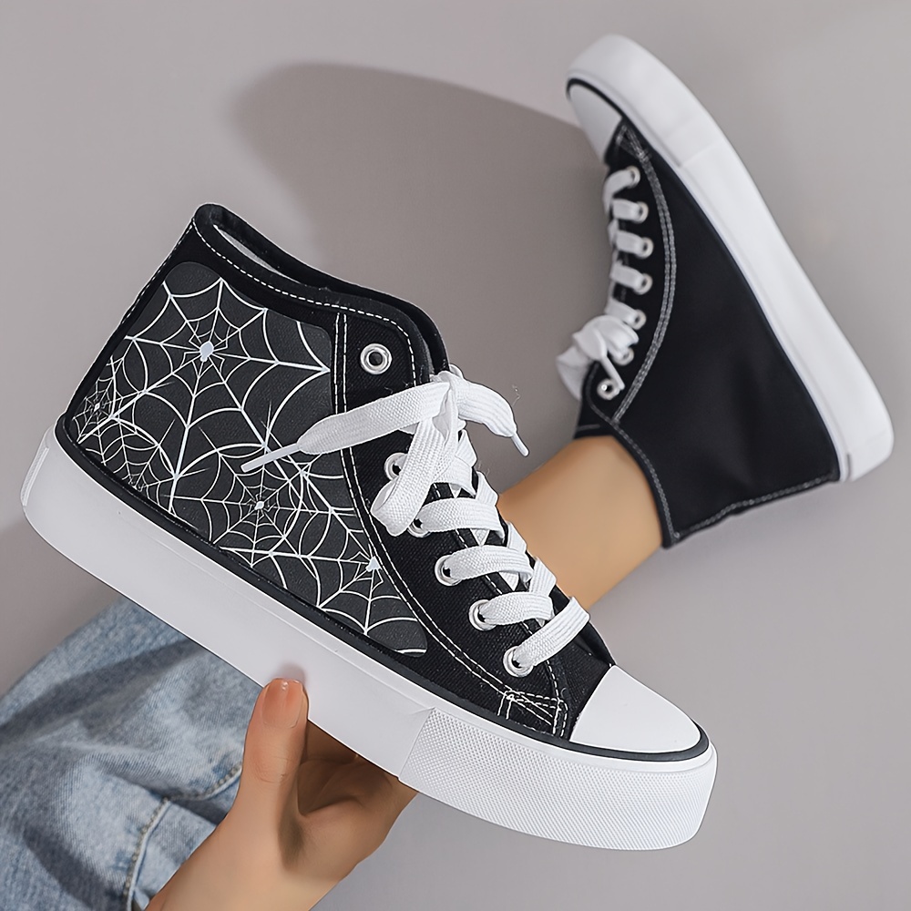 Canvas Shoes Breathable Converse Shoes Women's Black White High