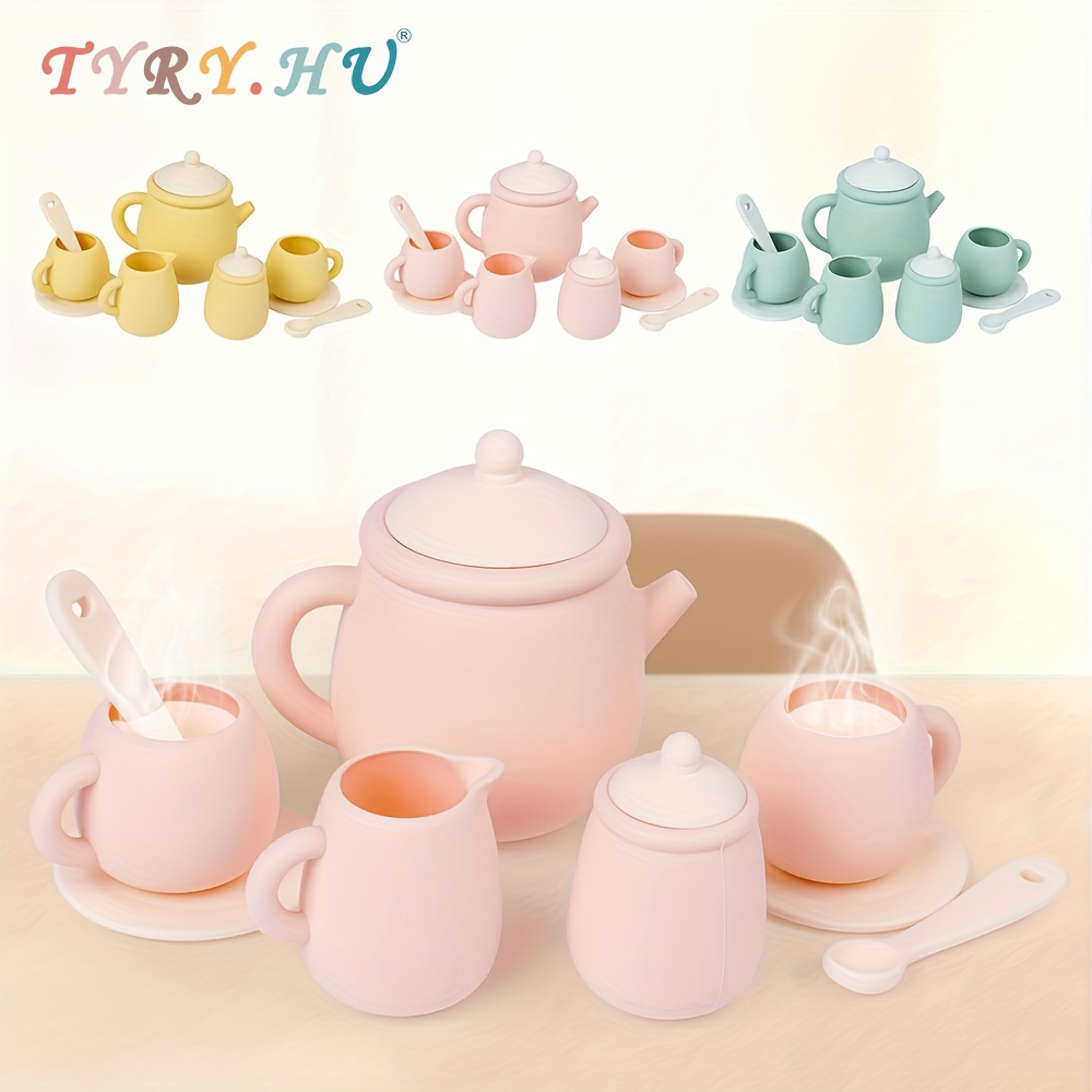 TYRY.HU Silicone Tea Set for Little Girls And Boys