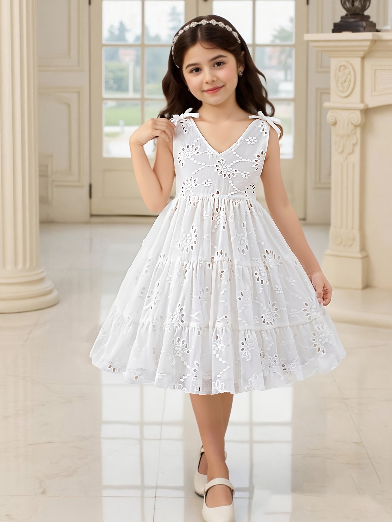 long sleeve 2 piece formal dress Girls White Sleeveless Gown by Tiffany Princess 13774 – ABC Fashion main image 1
