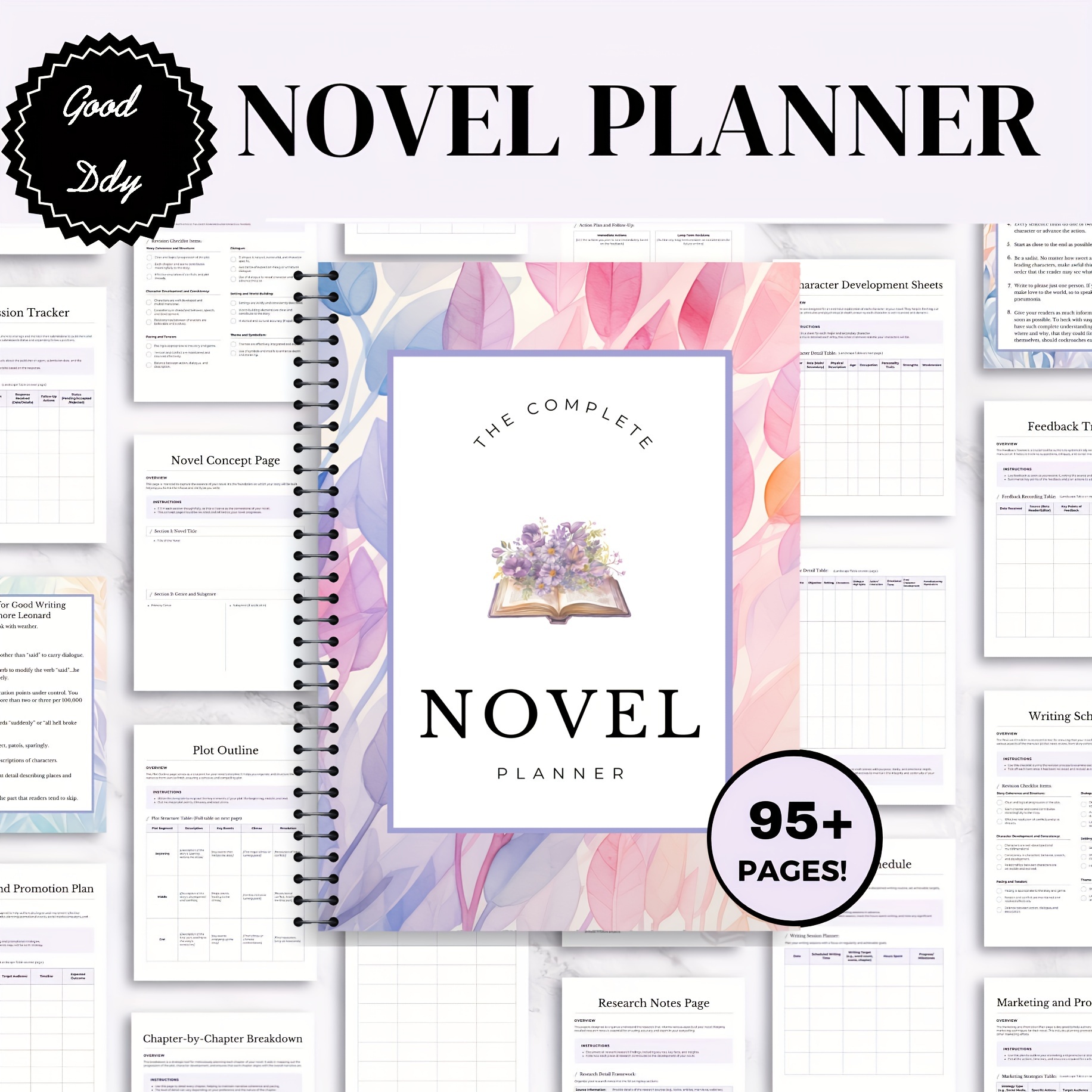 

The Complete Planner, 95+ Pages Workbook, Template, & Book Editing Guide, English, Office Supplies, Calendar & Personal Planning, Adult Use