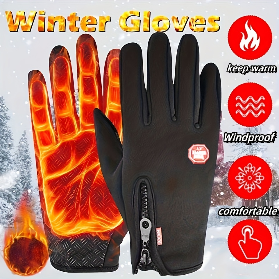 

Thermal Winter Gloves For Hiking & Outdoor Sports - Warm, Windproof Polyester For Running, Driving, Cycling & Work