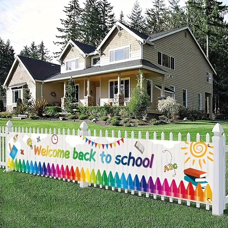 

Welcome Back To School Banner - First Day Decoration For Classroom, Office, And Courtyard - Outdoor Background Props For Back-to-school Party