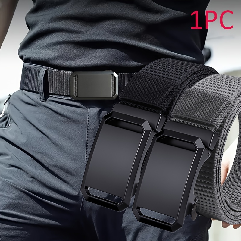 

1pc Men' Canvas Belt With Automatic - Jeans, Outdoor & Sports Training, Blackvalentine's Day