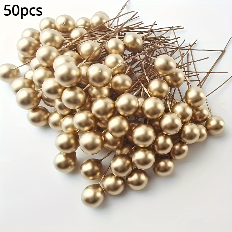 TEMU [50pcs Artificial Red Berries] 50pcs Artificial Red Berries, Christmas Decorations, Imitation Foam Fruit For Decorating Christmas Tree, Festival