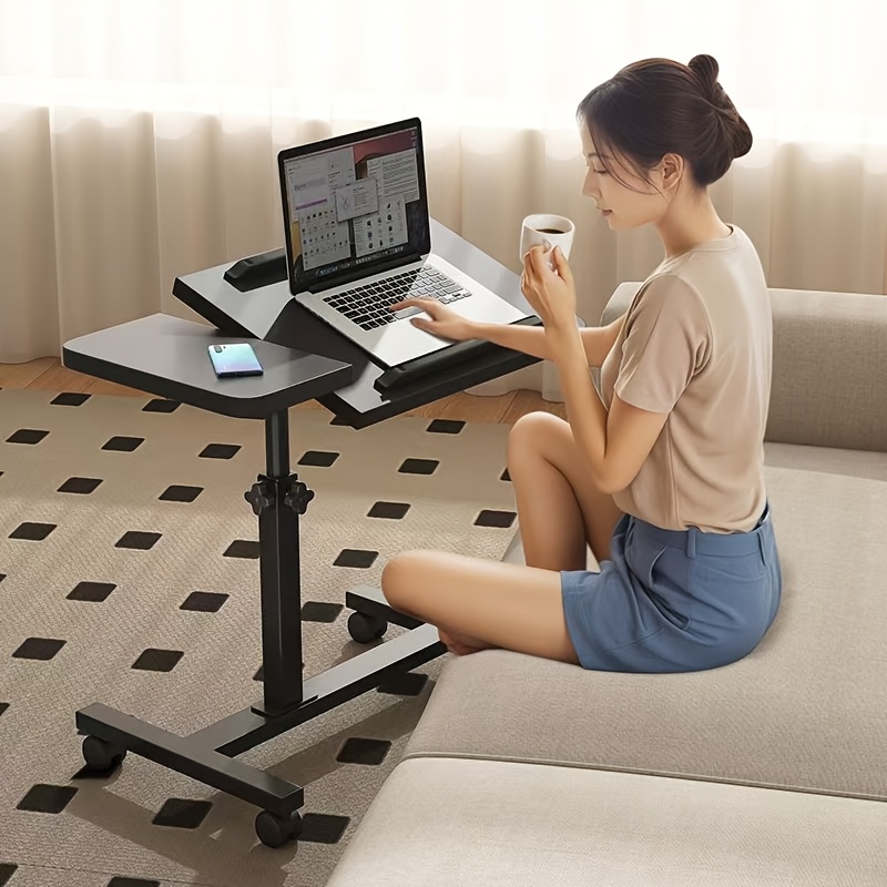 a 4 wheeled portable laptop desk a multi functional tray stand a bedside desk that     90   mobile laptop cart with hidden wheels a rolling computer cart a height adjustable laptop stand desk a folding desk a study desk an Product details 2