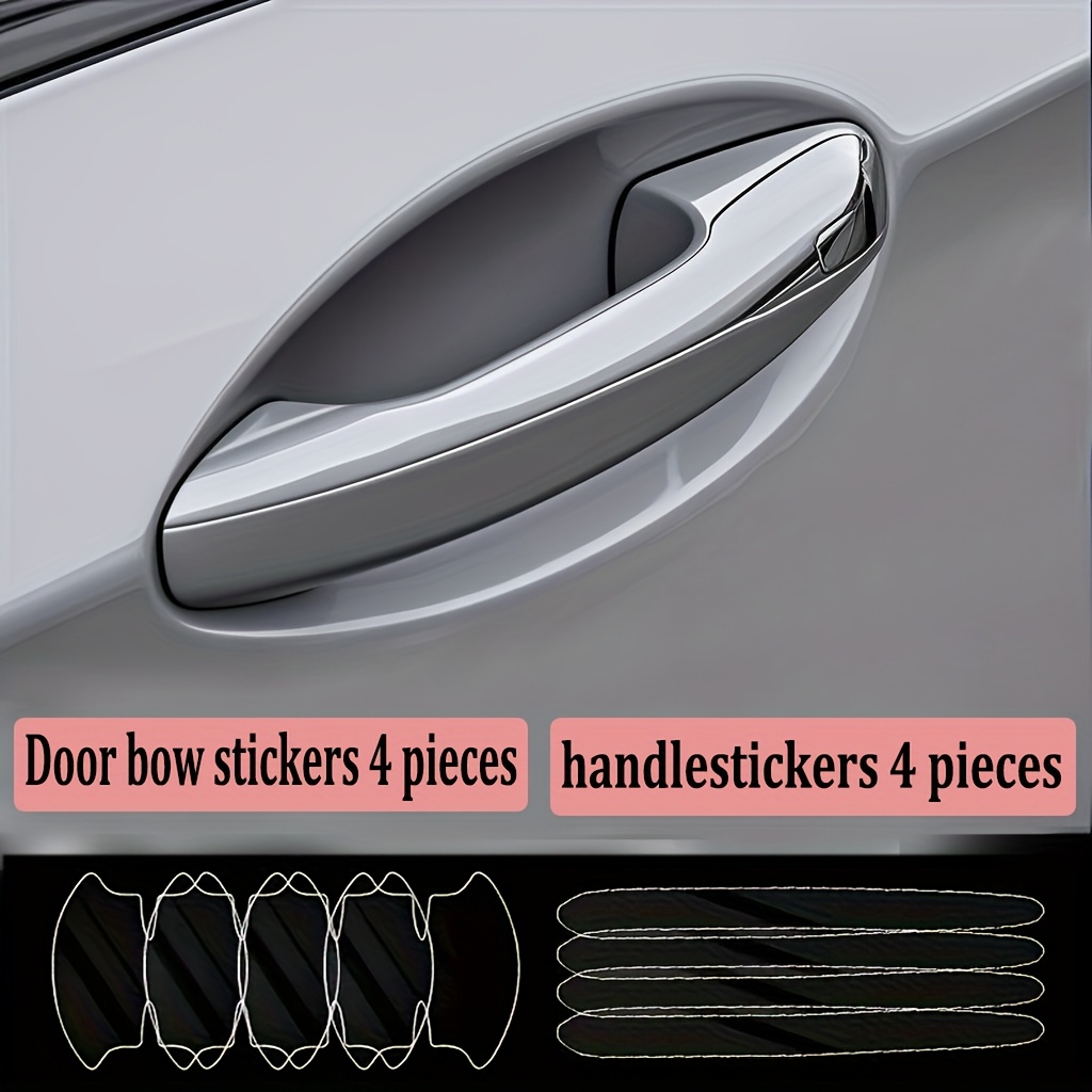 A Set Of 8pcs Handle Protective Films, Car Paint Protection Stickers. Are Durable, , And Can Prevent The Car Door Bowls From Being Scratched