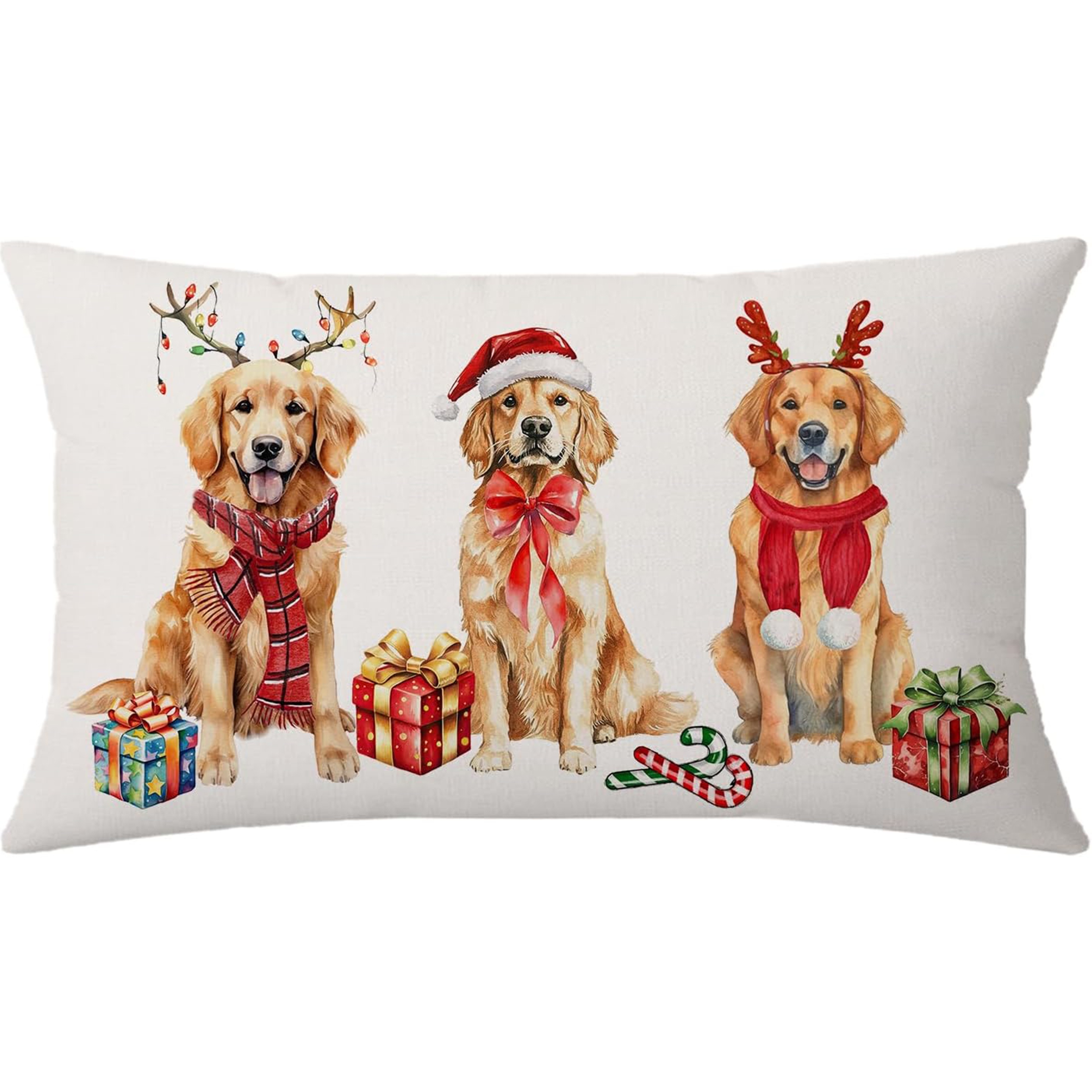 

Christmas Dog 20x12 - 100% Pillowcase , , Decorative For Sofa And Bed, ( , , Of 1)