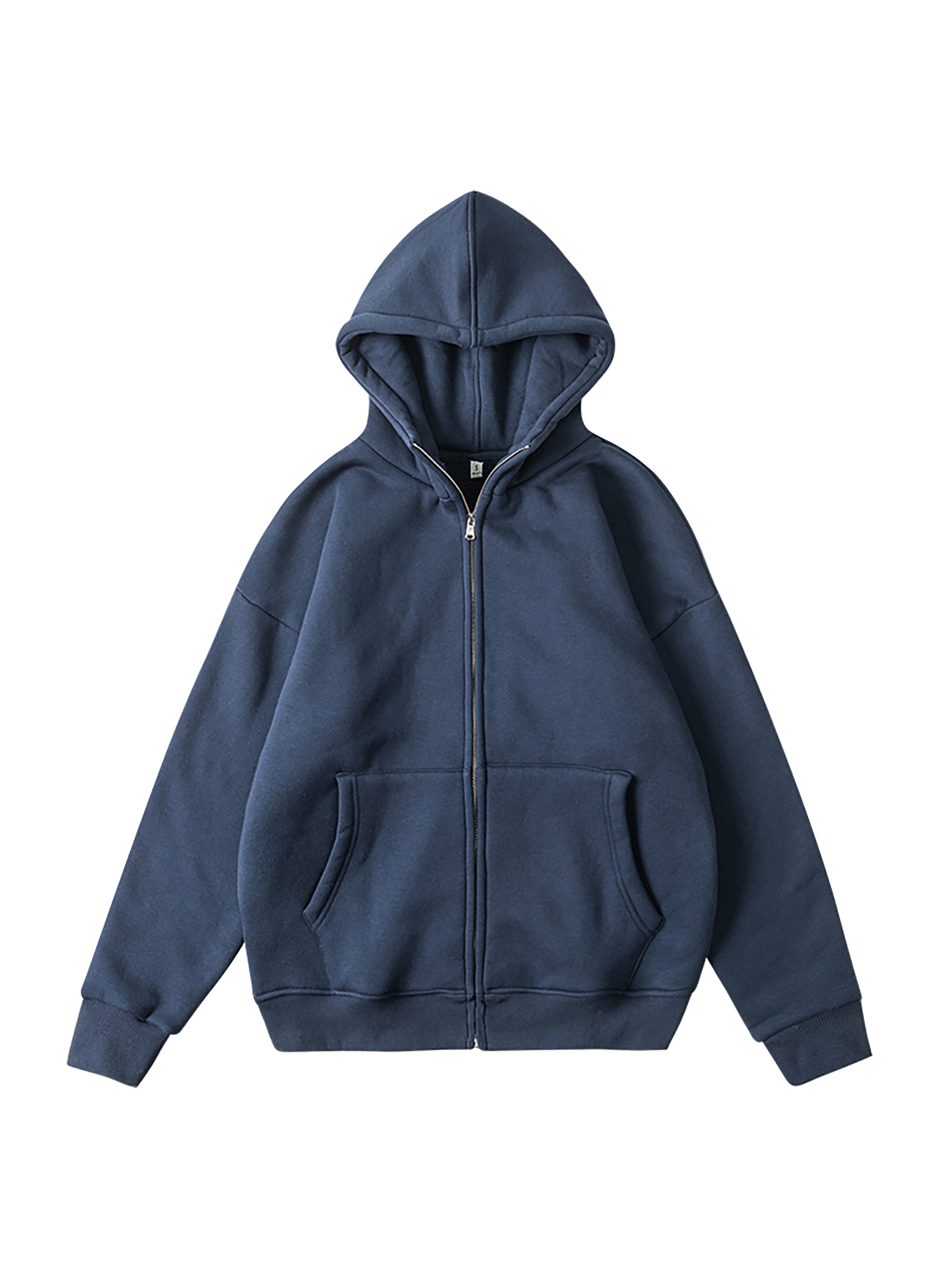 1pc mens casual thick fleece lined hoodie zipper polyester Temu