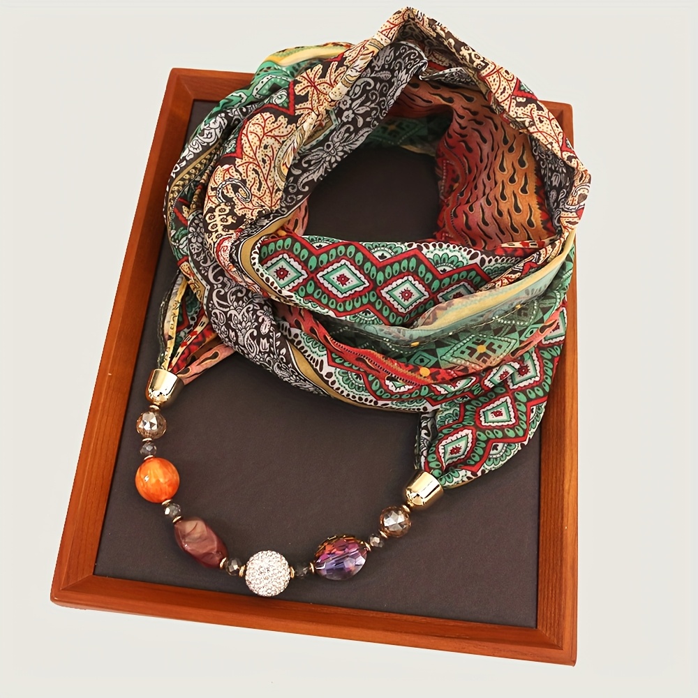 Image of Decorative Beaded Chiffon Shawl Neck Warmer