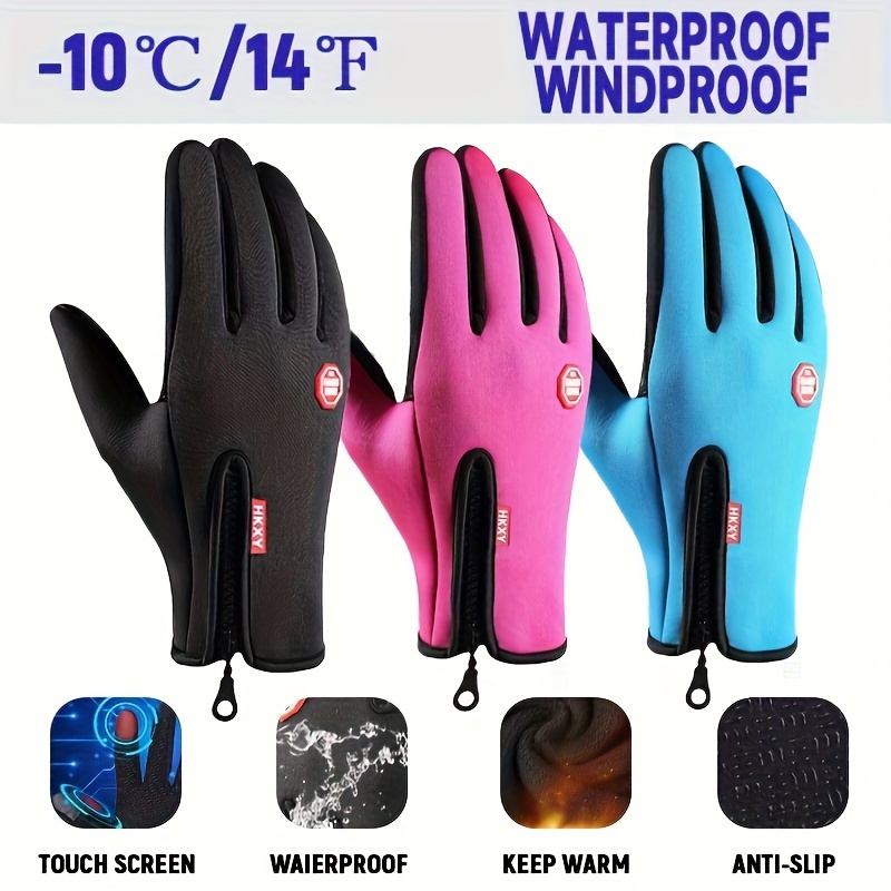 

Winter Warm Gloves With Adjustable Zipper - Fishing, Driving, Skiing & Cycling