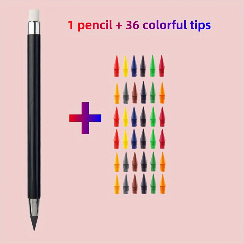 

37pcs Infinite Writing Pencil Set - School, Drawing & Gifts - Includes Colors & Plastic Storage Box