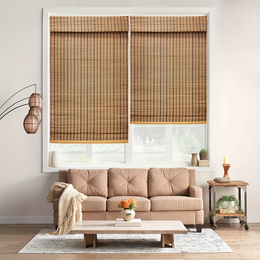 1set   material bamboo flake wood flake handcrafted blackout foldable moistureproof washable stretchable   multifunctional curtain suitable for living room bedroom kitchen bathroom window additions