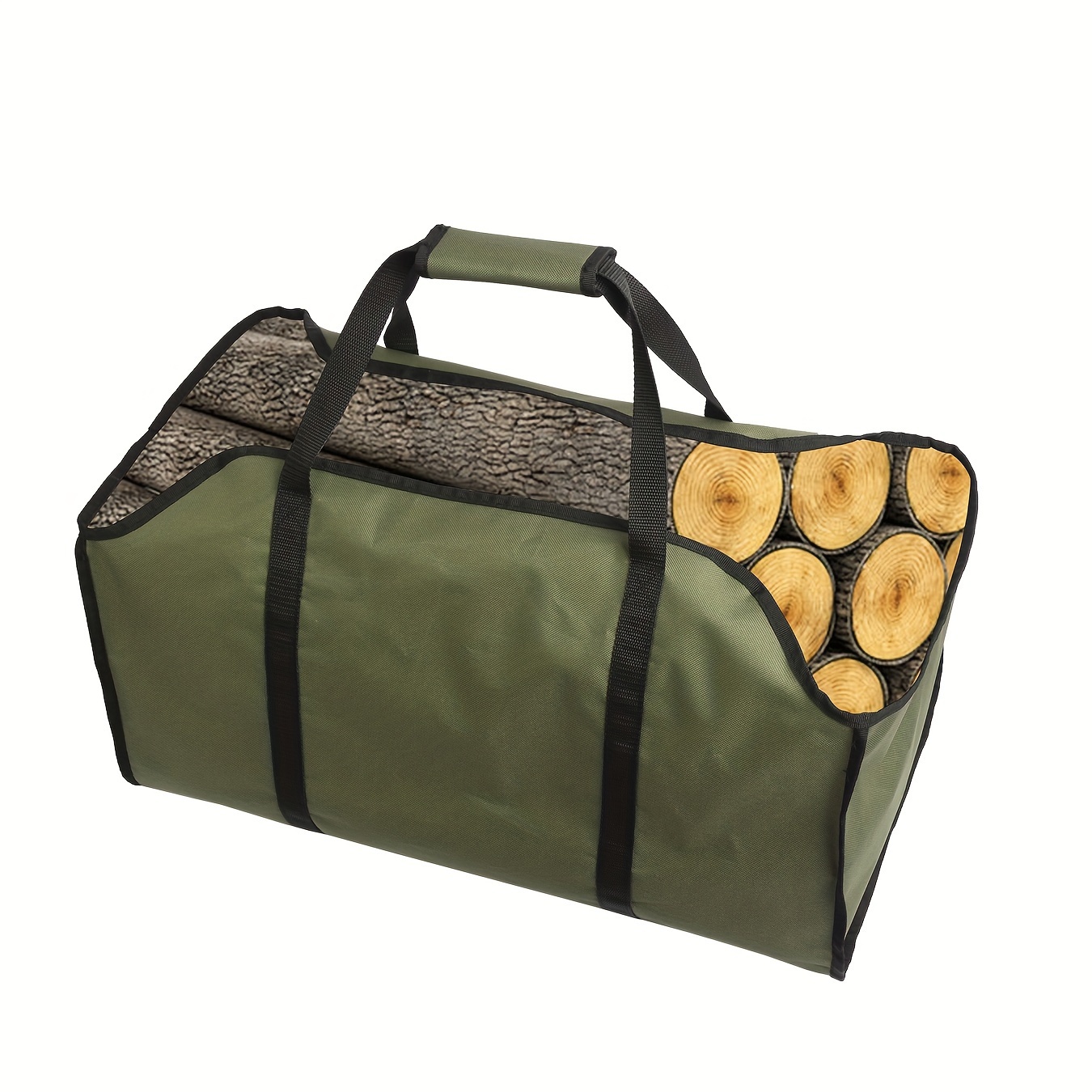 

Heavy- Bag, 1- Large Log For Fireplace, Wood , & Landscaping - Hanging Wood Handles