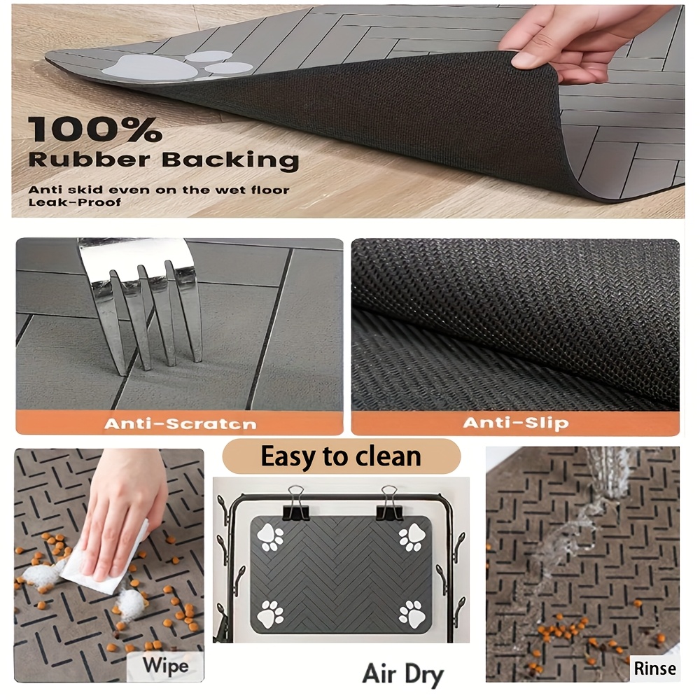 Customizable Quick-Pet Feeding Mat with Paw Print Design