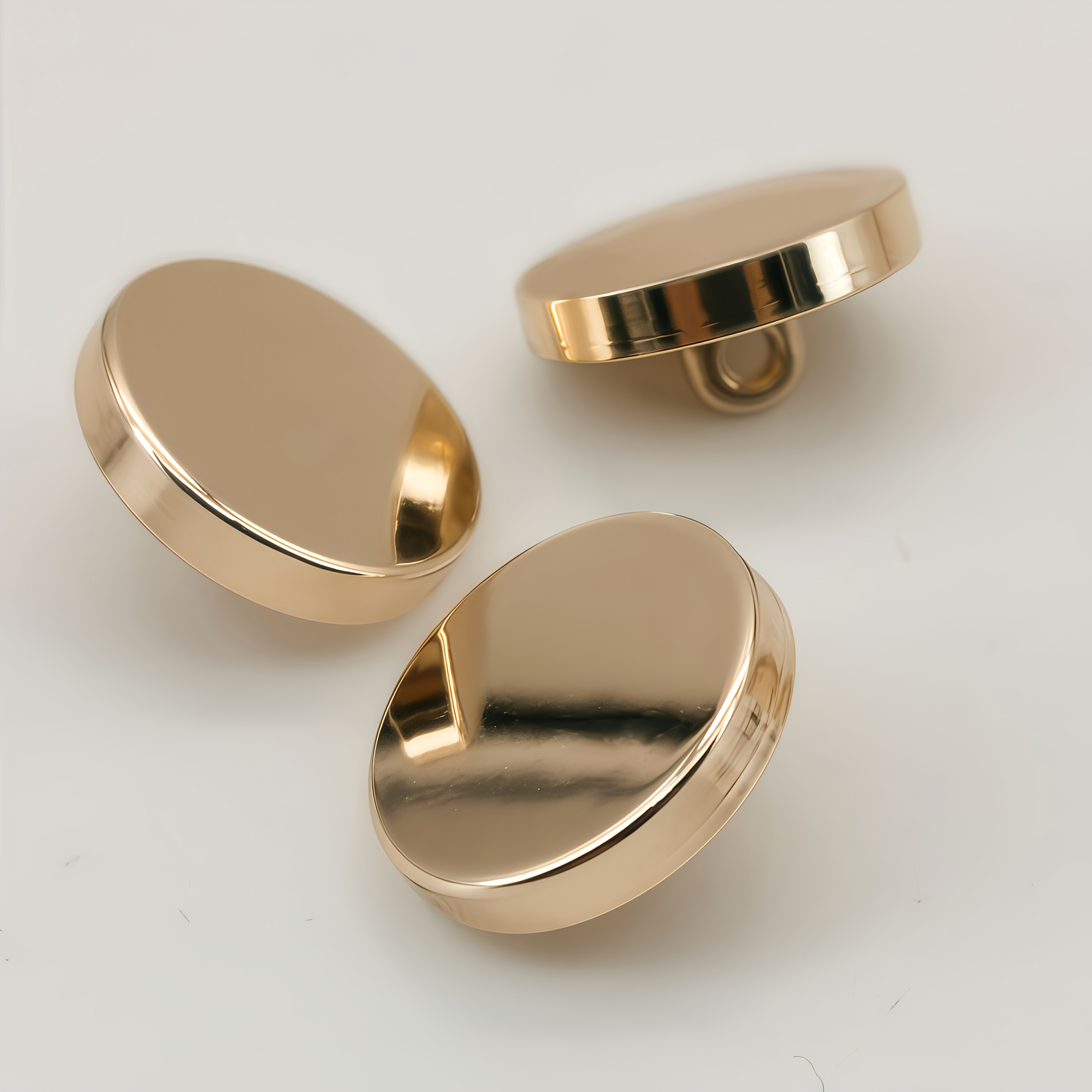 8pcs of round smooth flat golden metal buttons for clothing jeans shirts mini sewing additions designer sewing buttons