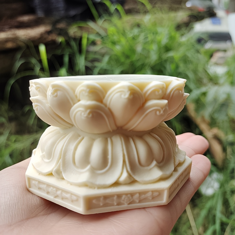 

Elegant Double-layer For Lotus Base With Ivory - Resin Figurine For Decor, Gift