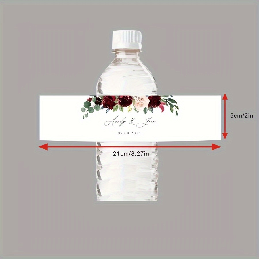 TEMU 30pcs Custom Matte Water Bottle Labels - Reusable, Rectangular Paper Stickers For Decor, Water Bottle Stickers, Personalized, Bottle Label