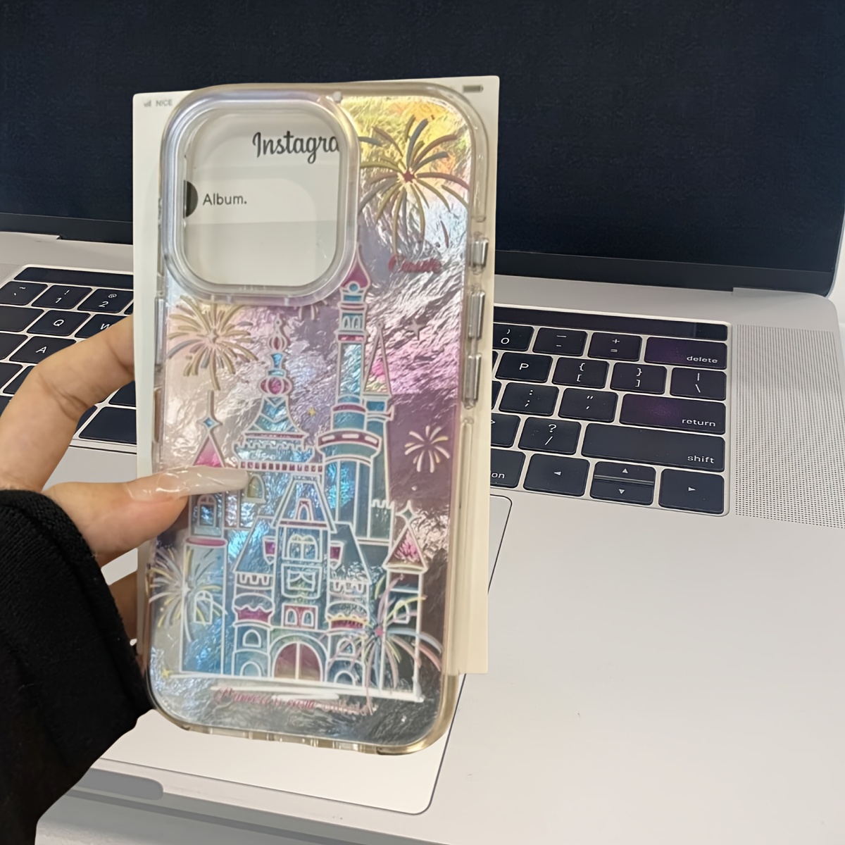 TEMU Phone Case - Fireworks Castle Texture Anti-fall Anti-slip Full-cover Tpu Phone Case, Suitable For Fashionable And -garde Individuals For Iphone