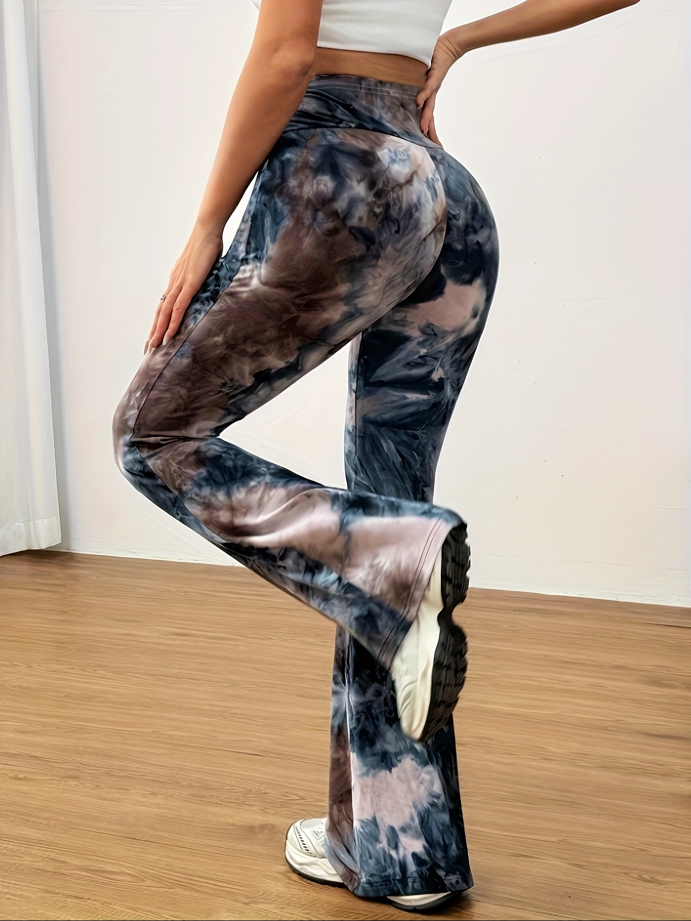 womens elegant tie dye flared pants season Temu Nigeria
