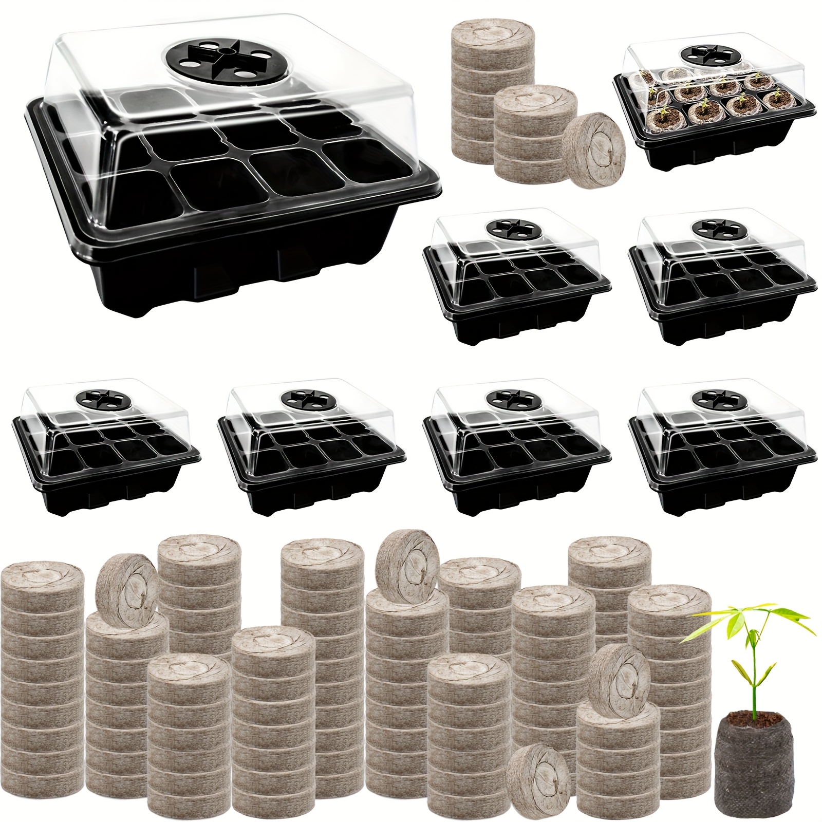 

4/8pack 48/96 Cells Black Tray Kit With 48/96 Cells