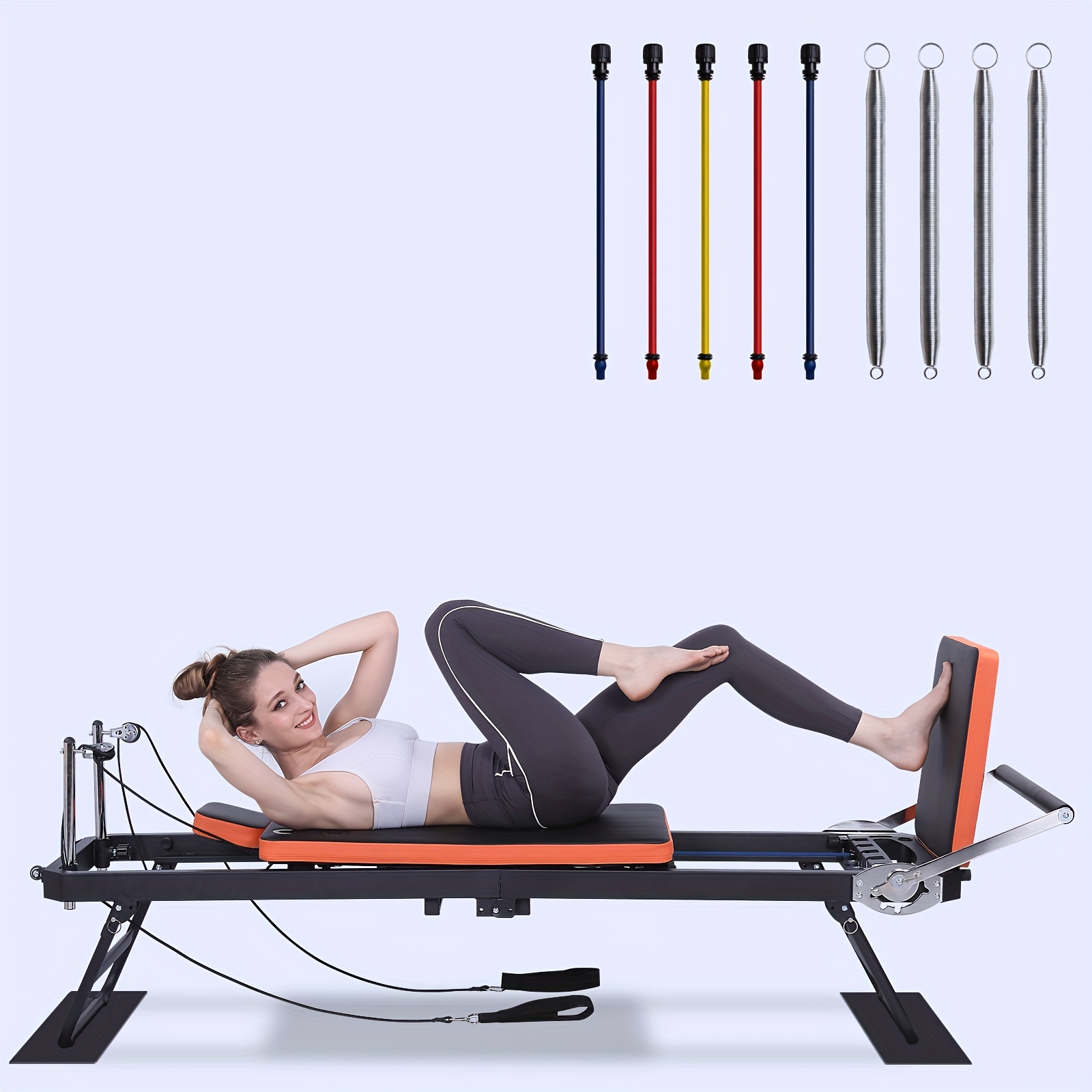 

Pilates Reformer, Foldable New Reformer Pilates Machine Suitable For Workout Equipment At Home And Gym - Carbon With A Weight Capacity Of Up To 265 Lbs, Integrated Wheels And An Jump Board