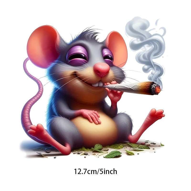 1pc Cool Mouse Vinyl Sticker - Suitable For Cars, Trucks, Motorcycles, Windows, Walls - Self-adhesive Sticker, Single-use - Adheres To Glass, Metal, And Ceramic Surfaces